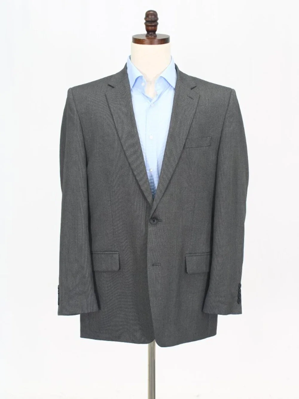 Haggar 44L 40x28 Gray Full Suit 2-Button Solid R946